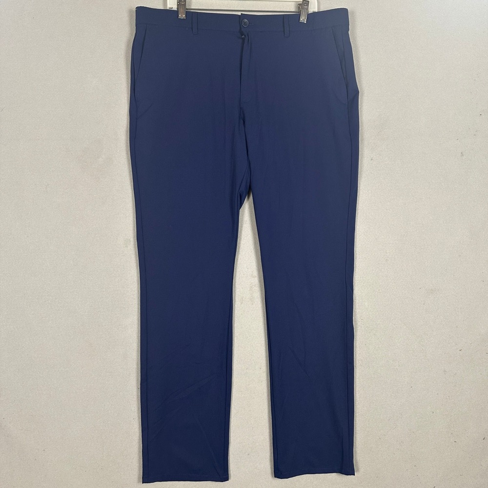 Holderness Bourne Pants Mens 38X32 Tailored Fit Navy Blue Performance Chino EUC